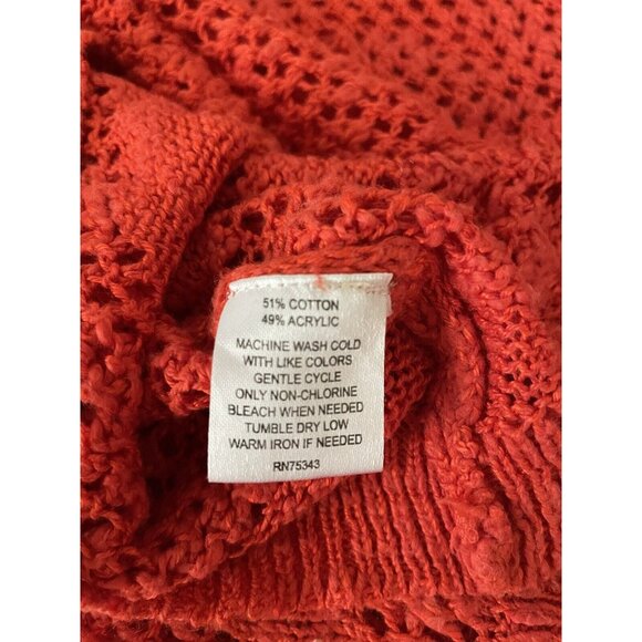 Anthropologie AphOrism Sweater Cowlneck Short Sleeves Vibrant Orange Size:S - Picture 5 of 5